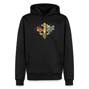 Graphique apiculteur vintage, design Honey Bee - Sweat à capuche Premium bio Homme - noir - Devant - Nico (187cm)