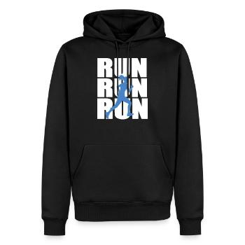 Run Run Run Läuferin - Sweat à capuche Premium bio Homme - noir - Devant - Nico (187cm)
