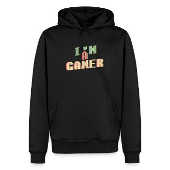I am a Gamer - Männer Premium Bio Hoodie - Schwarz - Vorne - Nico (187cm)