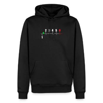 Cadeau de motard moto battement de coeur - Sweat à capuche Premium bio Homme - noir - Devant - Nico (187cm)