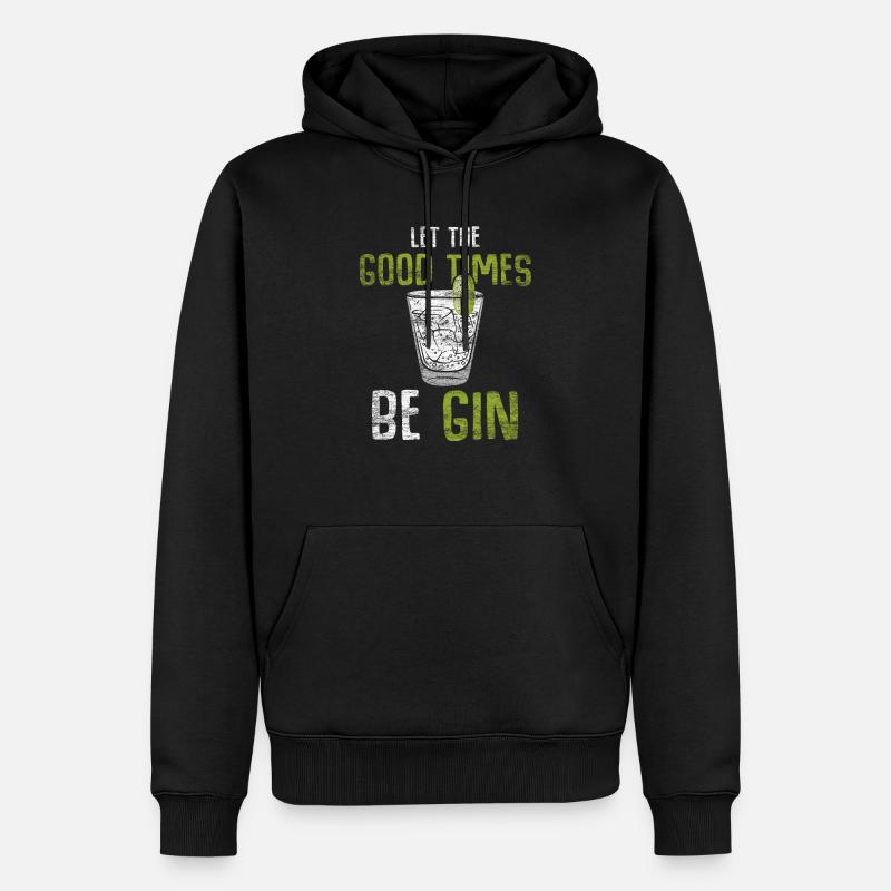 Gin - Männer Premium Bio Hoodie - Schwarz