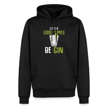 gin - Men’s Premium Organic Hoodie - black - Front - Nico (187cm)