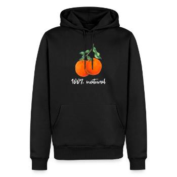 oranges - Sweat à capuche Premium bio Homme - noir - Devant - Nico (187cm)