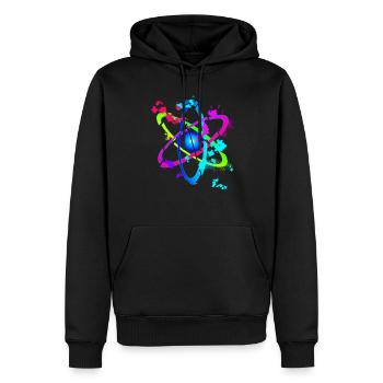 Atome perturbé - Sweat à capuche Premium bio Homme - noir - Devant - Nico (187cm)