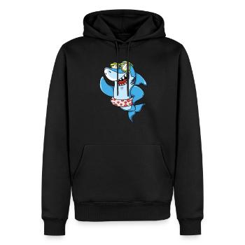 Sommer Hai für Kinder und Erwachsene - Männer Premium Bio Hoodie - Schwarz - Vorne - Nico (187cm)