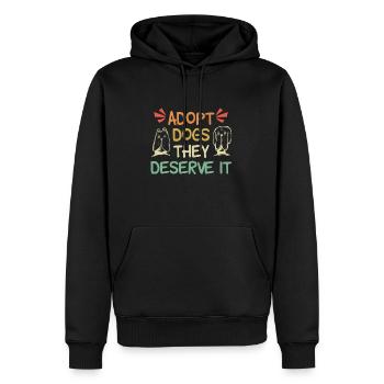 Adopt Dogs they deserve it - Männer Premium Bio Hoodie - Schwarz - Vorne - Nico (187cm)