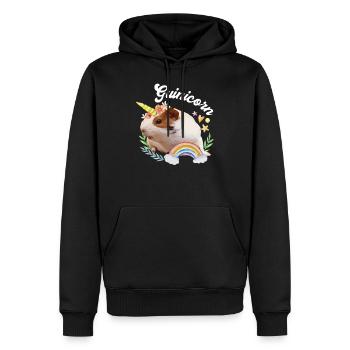 Guinée Pig Licorne Guinicorn Funny Print Gift Tee - Sweat à capuche Premium bio Homme - noir - Devant - Nico (187cm)