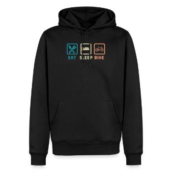 Eat Sleep Bike - Männer Premium Bio Hoodie - Schwarz - Vorne - Nico (187cm)