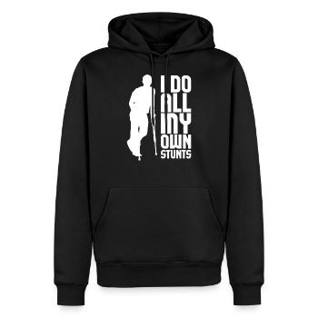 I Do My Own Stunts Broken Leg Joke Gift print For - Men’s Premium Organic Hoodie - black - Front - Nico (187cm)