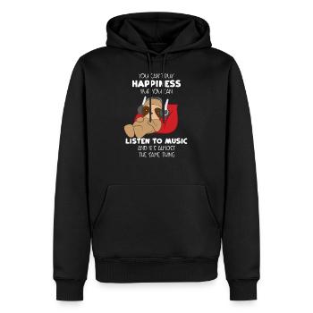 Faultier– Faultiere – Faultierfan – Musik - Männer Premium Bio Hoodie - Schwarz - Vorne - Nico (187cm)