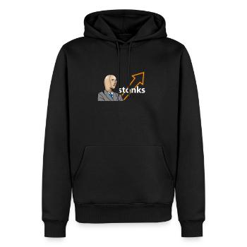 Stonks meme shares stock market gift - Men’s Premium Organic Hoodie - black - Front - Nico (187cm)