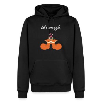 Renard - Renard mignon - Amant de renard - Snuggle - Sweat à capuche Premium bio Homme - noir - Devant - Nico (187cm)
