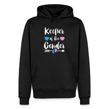 Keeper Of The Gender Baby Ankündigung Geschenk - Männer Premium Bio Hoodie - Schwarz - Vorne - Nico (187cm)