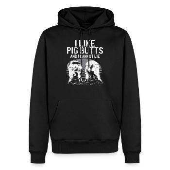 I Like Pig Butts Cannot Life Awesome Funny Gift - Men’s Premium Organic Hoodie - black - Front - Nico (187cm)