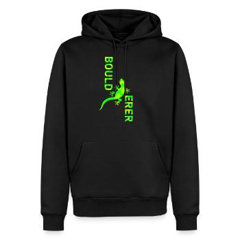 bouldering - Sweat à capuche Premium bio Homme - noir - Devant - Nico (187cm)
