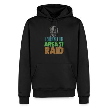 J'ai survécu au raid de la zone 51 - Sweat à capuche Premium bio Homme - noir - Devant - Nico (187cm)