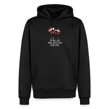 Wein-Fan-lustige Weihnachtsliebhaber-Sprechen-Frauen - Männer Premium Bio Hoodie - Schwarz - Vorne - Nico (187cm)