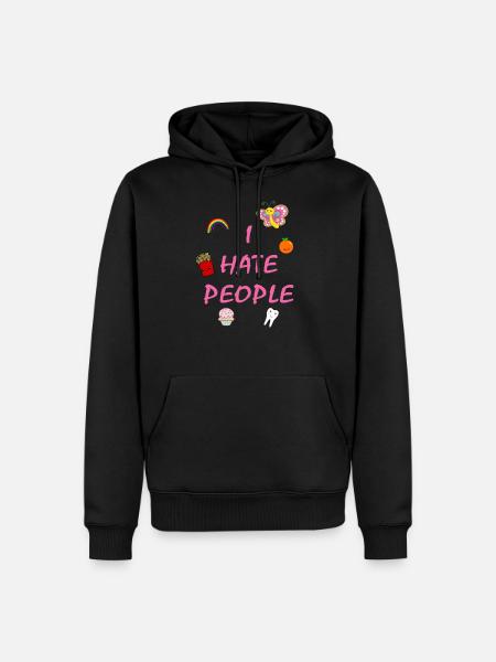 I hate people - Men’s Premium Organic Hoodie - black