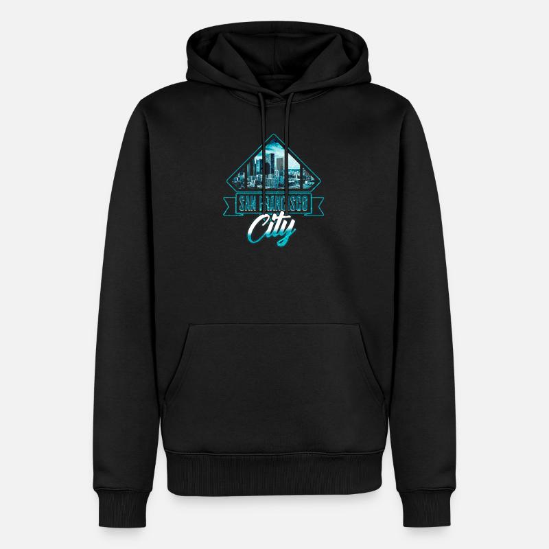 San Francisco - Männer Premium Bio Hoodie - Schwarz