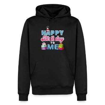 Happy Birthday To me product, Birthday design, - Men’s Premium Organic Hoodie - black - Front - Nico (187cm)