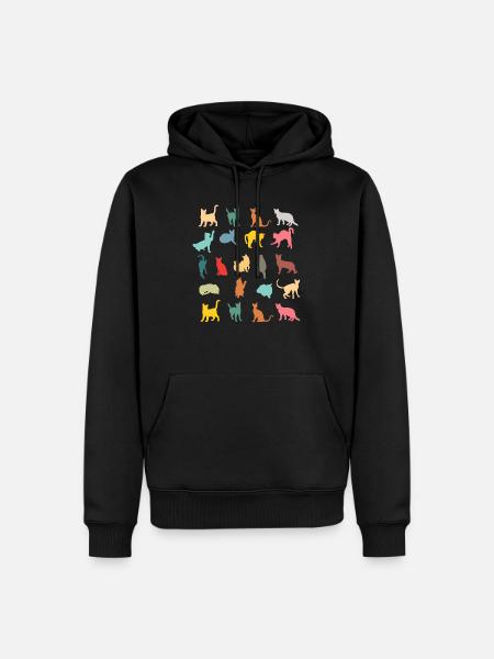 Katzen - Männer Premium Bio Hoodie - Schwarz