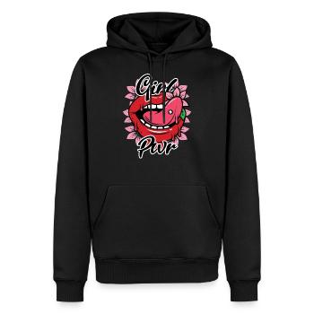 Girl Pwr Hot Girl Fille Sexy Fille Puissance Fille - Sweat à capuche Premium bio Homme - noir - Devant - Nico (187cm)