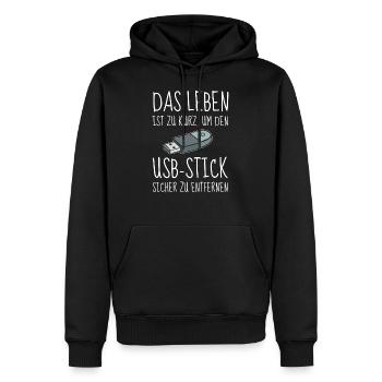 Humour de bureau Funny USB Flash Drive Office Fun Computer - Sweat à capuche Premium bio Homme - noir - Devant - Nico (187cm)