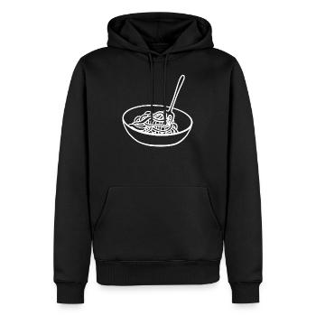 Spaghetti schüssel nudeln gabel spaghettiesser - Männer Premium Bio Hoodie - Schwarz - Vorne - Nico (187cm)