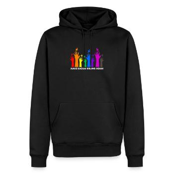 Make racism wrong again anti  gift - Men’s Premium Organic Hoodie - black - Front - Nico (187cm)