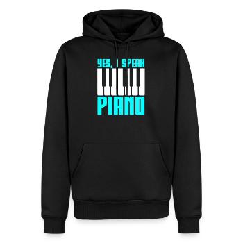 Piano piano - Sweat à capuche Premium bio Homme - noir - Devant - Nico (187cm)