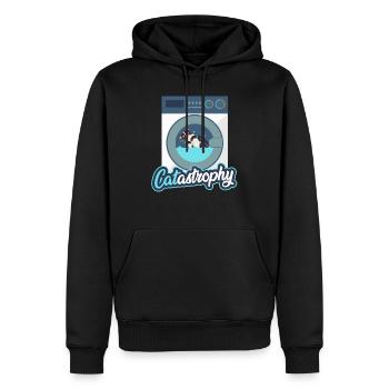 Katze in der Waschmaschine - Männer Premium Bio Hoodie - Schwarz - Vorne - Nico (187cm)