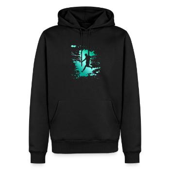 Fussball Fussballer - Männer Premium Bio Hoodie - Schwarz - Vorne - Nico (187cm)