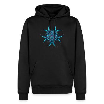 Psychedelic Mandala Pattern Blue Goa - Men’s Premium Organic Hoodie - black - Front - Nico (187cm)