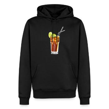 Cadeau long drink cocktail de thé de glace Long Island - Sweat à capuche Premium bio Homme - noir - Devant - Nico (187cm)