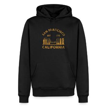 San Francisco - Men’s Premium Organic Hoodie - black - Front - Nico (187cm)