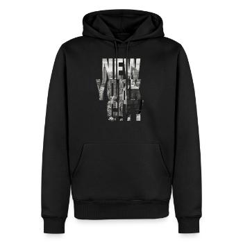 New York City Manhattan skyline - Sweat à capuche Premium bio Homme - noir - Devant - Nico (187cm)