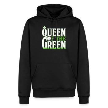 Golf drôle reine du golf vert - Sweat à capuche Premium bio Homme - noir - Devant - Nico (187cm)