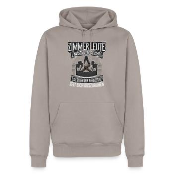 Charpentier Charpentier Cadeau - Sweat à capuche Premium bio Homme - taupe - Devant - Nico (187cm)