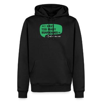 Zu viele Brettspiele sagten niemand | Lustiges Brettspiel - Männer Premium Bio Hoodie - Schwarz - Vorne - Nico (187cm)