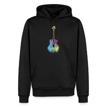 Guitarre Bunt Regenbogen Musik Instrument Geschenk - Männer Premium Bio Hoodie - Schwarz - Vorne - Nico (187cm)