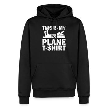This Is My Plane - Men’s Premium Organic Hoodie - black - Front - Nico (187cm)