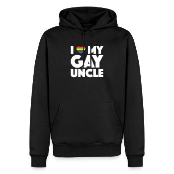 I Love My Gay Uncle LGBT Pride Niece Nephew Gay - Men’s Premium Organic Hoodie - black - Front - Nico (187cm)