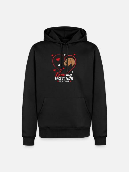 Basset Fauve de Bretagne - Mannen Premium Bio hoodie - zwart