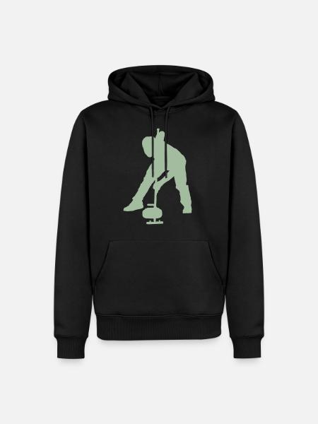 Curling Wintersport - Männer Premium Bio Hoodie - Schwarz