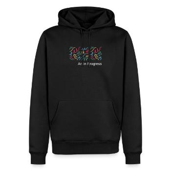 Art en cours - Sweat à capuche Premium bio Homme - noir - Devant - Nico (187cm)