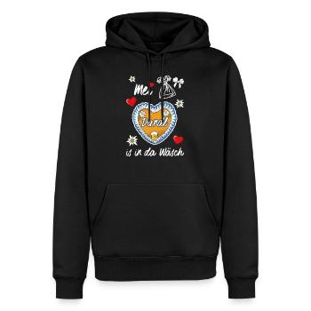 Dirndl - Männer Premium Bio Hoodie - Schwarz - Vorne - Nico (187cm)