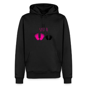 Grande soeur grande soeur bébé famille - Sweat à capuche Premium bio Homme - noir - Devant - Nico (187cm)