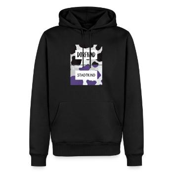 Dorfkind Stadtkind - Männer Premium Bio Hoodie - Schwarz - Vorne - Nico (187cm)