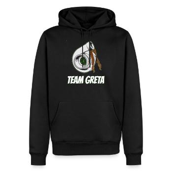 Équipe Greta avec turbocompresseur avec illustration de tresses - Sweat à capuche Premium bio Homme - noir - Devant - Nico (187cm)