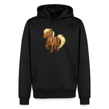cheval miniature poney chevaux cadeau d'équitation poulain - Sweat à capuche Premium bio Homme - noir - Devant - Nico (187cm)